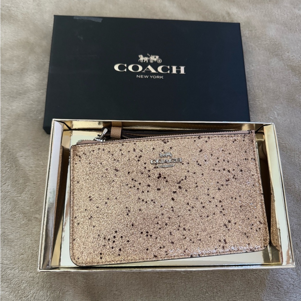 Coach Sparkling Gold Wristlet